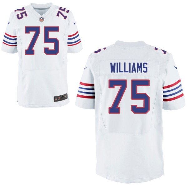 Mens Buffalo Bills Nike White Alternate Elite Jersey WILLIAMS#75
