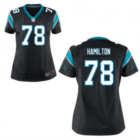 Women's Carolina Panthers Nike Black Game Jersey HAMILTON#78