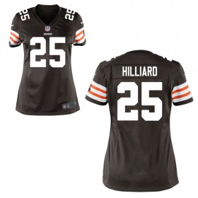 Women's Cleveland Browns Historic Logo Nike Brown Game Jersey HILLIARD#25
