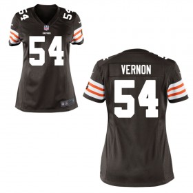 Women's Cleveland Browns Historic Logo Nike Brown Game Jersey VERNON#54