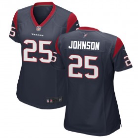 Women's Houston Texans Nike Navy Blue Game Jersey JOHNSON#25