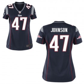 Women's New England Patriots Nike Navy Blue Game Jersey JOHNSON#47