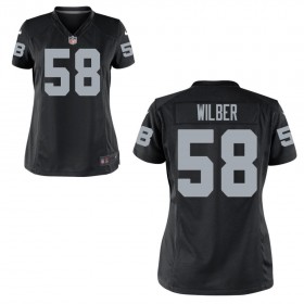 Women's Las Vegas Raiders Nike Black Game Jersey WILBER#58
