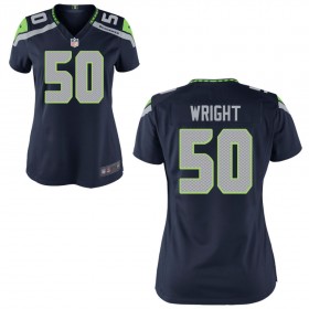 Women's Seattle Seahawks Nike College Navy Game Jersey WRIGHT#50
