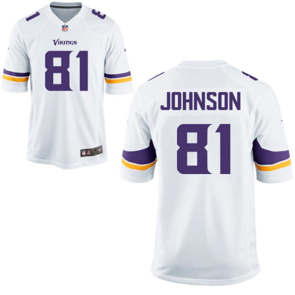 Nike Men's Minnesota Vikings White Game Jersey JOHNSON#81