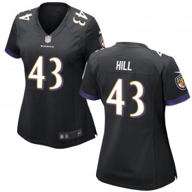 Women's Baltimore Ravens Nike Black Game Jersey HILL#43