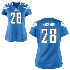 Women's Los Angeles Chargers Nike Light Blue Game Jersey FACYSON#28