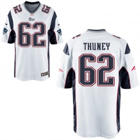 Nike Men's New England Patriots Game White Jersey THUNEY#62