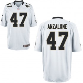 Nike Men's New Orleans Saints Game White Jersey ANZALONE#47
