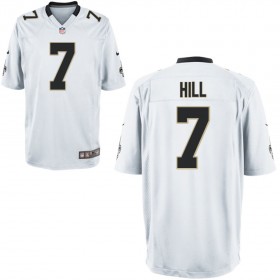 Nike Men's New Orleans Saints Game White Jersey HILL#7