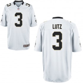 Nike Men's New Orleans Saints Game White Jersey LUTZ#3