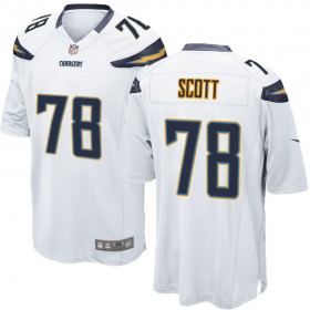 Nike Men's Los Angeles Chargers Game White Jersey SCOTT#78
