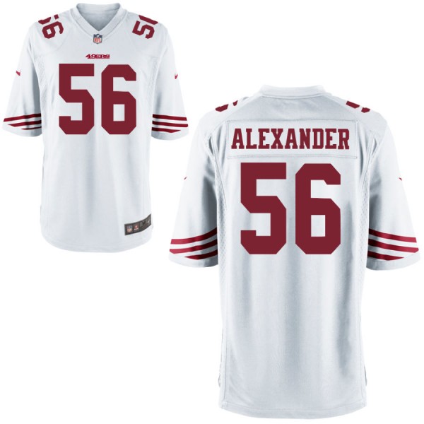 Nike Men's San Francisco 49ers Game White Jersey ALEXANDER#56