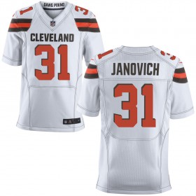 Men's Cleveland Browns Nike White Elite Jersey JANOVICH#31