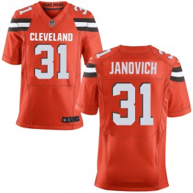 Men's Cleveland Browns Nike Orange Alternate Elite Jersey JANOVICH#31