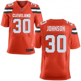 Men's Cleveland Browns Nike Orange Alternate Elite Jersey JOHNSON#30