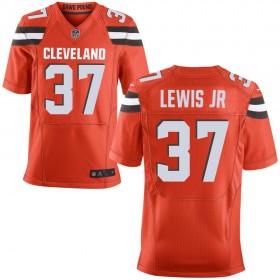 Men's Cleveland Browns Nike Orange Alternate Elite Jersey LEWIS JR#37