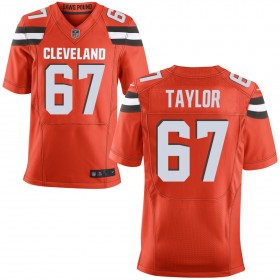 Men's Cleveland Browns Nike Orange Alternate Elite Jersey TAYLOR#67