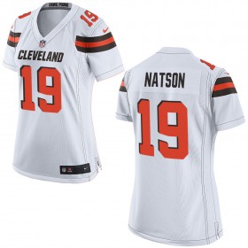 Nike Cleveland Browns Womens White Game Jersey NATSON#19