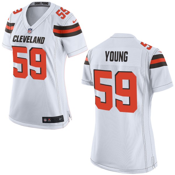 Nike Cleveland Browns Womens White Game Jersey YOUNG#59