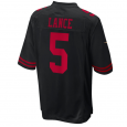 Nike Men's San Francisco 49ers Trey Lance#5 Black Game Player Jersey